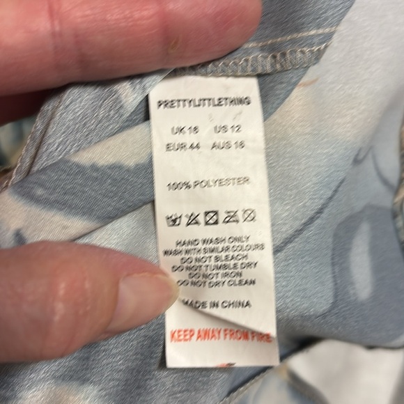 PrettyLittleThing Corset Tp and Skirt Set, cream, blue, 12 - Picture 11 of 11